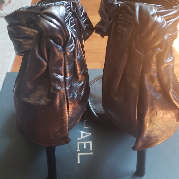 Dark Silver/Pewter High Heel Open Toe Sandals - Picture 10 of 13